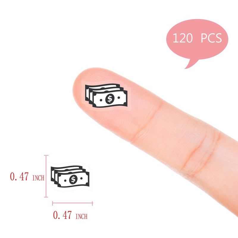 MAGJUCHE Dollar Bill icon Planner Stickers, 120 Clear Money Pay Day Reminder Planner Labels Scrapbooking Crafting Stickers - Image 2